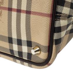 Pre Owned Burberry Haymarket Check Tote Bag