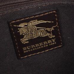 Pre Owned Burberry Haymarket Check Tote Bag