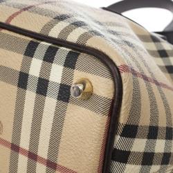 Pre Owned Burberry Haymarket Check Tote Bag