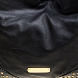 Pre Owned Burberry Black Leather Medium Canterbury Studded Tote
