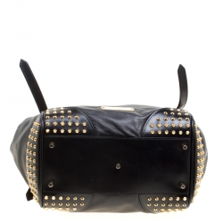 Pre Owned Burberry Black Leather Medium Canterbury Studded Tote