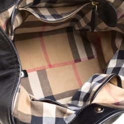 Pre Owned Burberry Black Leather Medium Canterbury Studded Tote