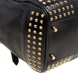 Pre Owned Burberry Black Leather Medium Canterbury Studded Tote