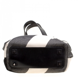 Pre Owned Burberry Black Mega Check Canvas and Leather Tote