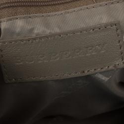 Pre Owned Burberry Medium Leather Corner Studded Hobo Bag