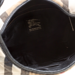 Pre Owned Burberry Beige/Black Quilted Canvas and Leather Brooke Hobo
