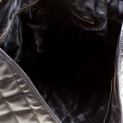 Pre Owned Burberry Black Quilted Leather Hoxton Hobo