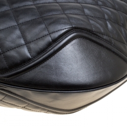 Pre Owned Burberry Black Quilted Leather Hoxton Hobo
