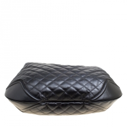 Pre Owned Burberry Black Quilted Leather Hoxton Hobo