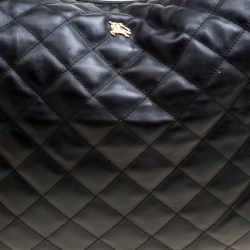 Pre Owned Burberry Black Quilted Leather Hoxton Hobo