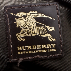مملوكة مسبقًا Burberry Dark Green/Brown Nylon and Leather Westbury Satchel