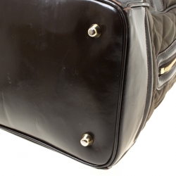 مملوكة مسبقًا Burberry Dark Green/Brown Nylon and Leather Westbury Satchel