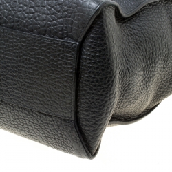 Pre Owned Burberry Black Grain Leather Woodbury Tote