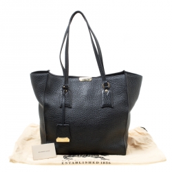 Pre Owned Burberry Black Grain Leather Woodbury Tote