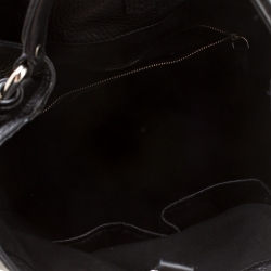 Pre Owned Burberry Black Leather Studded Susanna Bucket Bag