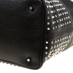 Pre Owned Burberry Black Leather Studded Susanna Bucket Bag