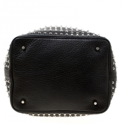 Pre Owned Burberry Black Leather Studded Susanna Bucket Bag