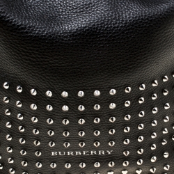 Pre Owned Burberry Black Leather Studded Susanna Bucket Bag