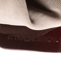 Pre Owned Burberry Burgundy Nova Check PVC Chester Boston Bag