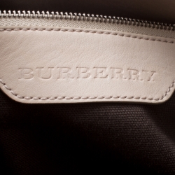 Pre Owned Burberry Beige Smoked Check PVC and Leather Walden Hobo