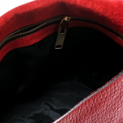 Pre Owned Burberry Red Grain Leather Mildenhall Shoulder Bag