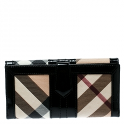 Burberry Black/Beige Nova Check PVC and Patent Leather Wallet Burberry | TLC