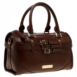 Pre Owned حقيبة بربري بولر حزام جلد بريدل بنية