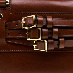 Pre Owned حقيبة بربري بولر حزام جلد بريدل بنية