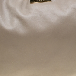 Pre Owned Burberry Grey Leather Studded Hobo