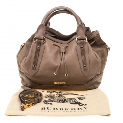 Pre Owned Burberry Brown Leather Medium Earlsburn Top Handle Bag