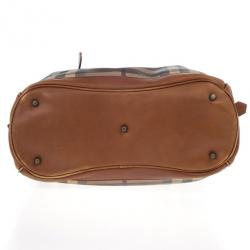 Pre Owned Burberry Brown Medium Smoked Check Hobo