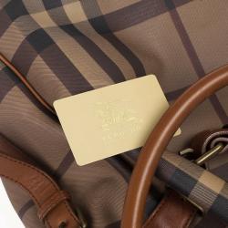 Pre Owned Burberry Brown Medium Smoked Check Hobo
