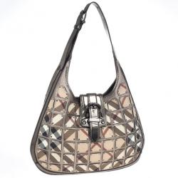Pre Owned Burberry Warrior Nova Check ‘Brooke’ Hobo