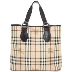 Pre Owned Burberry Beige Haymarket Onslow Tote