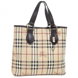 Pre Owned Burberry Beige Haymarket Onslow Tote