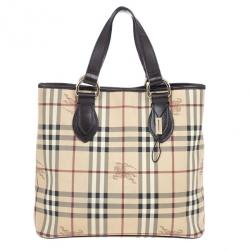 Pre Owned Burberry Beige Haymarket Onslow Tote