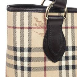 Pre Owned Burberry Beige Haymarket Onslow Tote