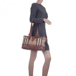 Pre Owned Burberry Nova-Check Quilted Fabric Tote Bag