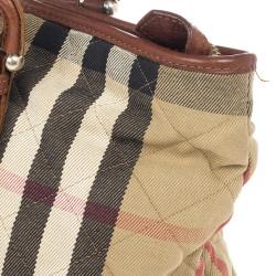 Pre Owned Burberry Nova-Check Quilted Fabric Tote Bag