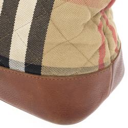 Pre Owned Burberry Nova-Check Quilted Fabric Tote Bag