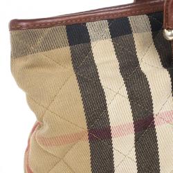 Pre Owned Burberry Nova-Check Quilted Fabric Tote Bag