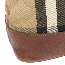 Pre Owned Burberry Nova-Check Quilted Fabric Tote Bag