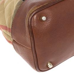 Pre Owned Burberry Nova-Check Quilted Fabric Tote Bag