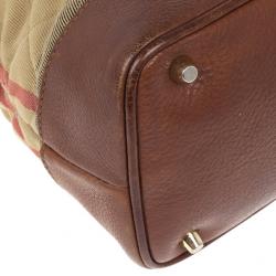 Pre Owned Burberry Nova-Check Quilted Fabric Tote Bag