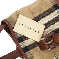 Pre Owned Burberry Nova-Check Quilted Fabric Tote Bag