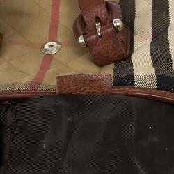 Pre Owned Burberry Nova-Check Quilted Fabric Tote Bag