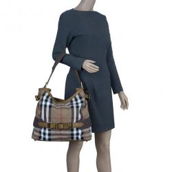 Pre Owned حقيبة بربري هاوس تشيك برورسم بني كلاسيكية