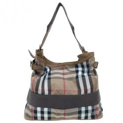 Pre Owned حقيبة بربري هاوس تشيك برورسم بني كلاسيكية