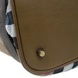 Pre Owned حقيبة بربري هاوس تشيك برورسم بني كلاسيكية