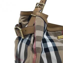 Pre Owned حقيبة بربري هاوس تشيك برورسم بني كلاسيكية